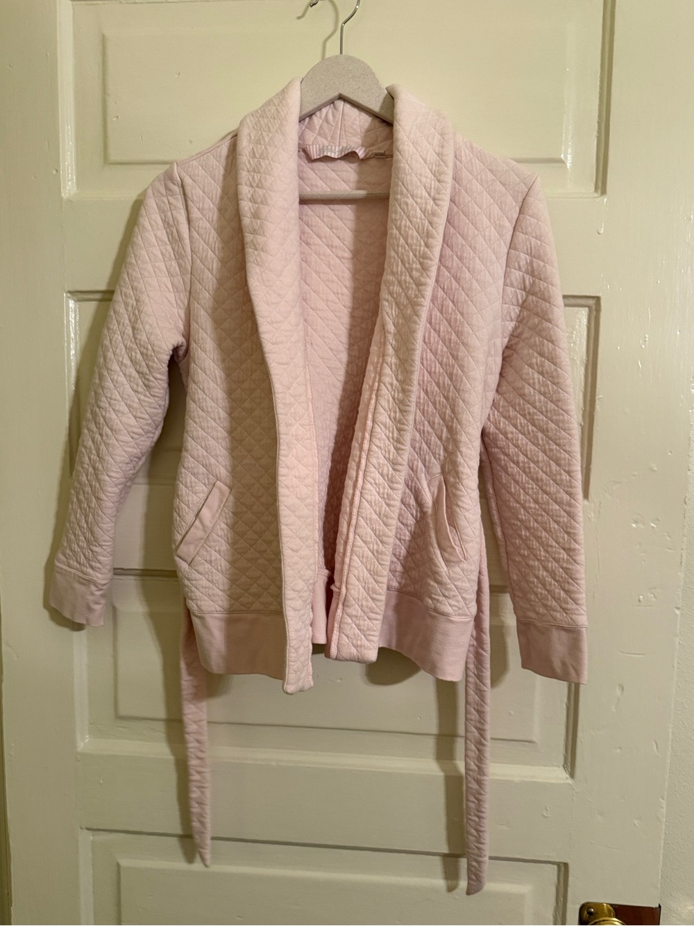 Quilted Pajama Jacket Robe - Light Pink - Picture 2 of 4